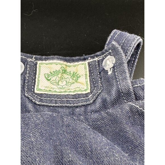 VTG Cabbage Patch Kids Doll Outfit 1983 Coleco Blue Denim Boys Overalls Romper - Picture 2 of 6